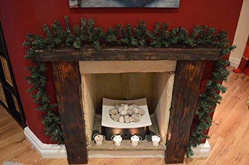 Image of Pack of Two 270cm (9ft) x 25cm Green Canadian Pine Christmas Garland Decoration Plain Green