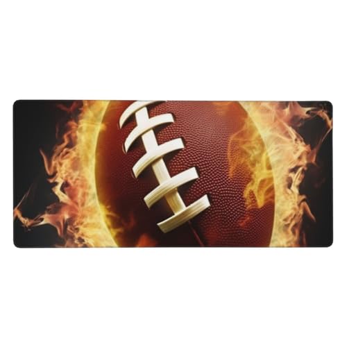 Tapis de souris XXL 90x40 football américain flamboyant pour grand bureau gaming