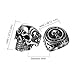 OIDEA 2Pcs Bikers Stainless Steel Gothic Skulls Ring,Black Silver, Size 8-15 (8.5)