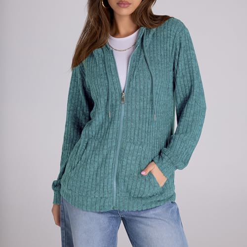 Image of Witsmile Zip Up Hoodie Women Oversized Sweatshirt Long Sleeve 2026 Fall Outfit Lightweight Jackets Workout Clothes
