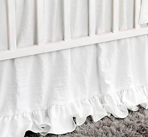 Crib Ruffle Skirt Baby Girl Boys Nursery Bedding Dust Ruffle (White) #TOP2