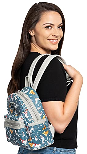 Loungefly Disney Dogs Mini-Backpack Handbag All Over Print Lady Tramp Dalmatians Grey #TOP5