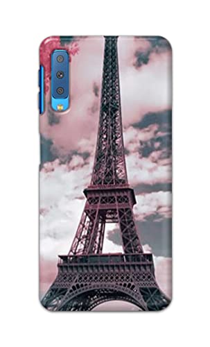 Image of Lovers Famous Place Eiffel Tower in Paris Hard Back Case Cover for Samsung Galaxy A7 (2018), SM-A750F /DS, SM-A750G, SM-A750FN /DS Back Cover -(J5) VNS2227