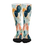 FekiLoot Hand Drawn Pattern Compression Socks Cozy Soft Support Socks Fashion Breathable Knee High Tube Socks for Adult