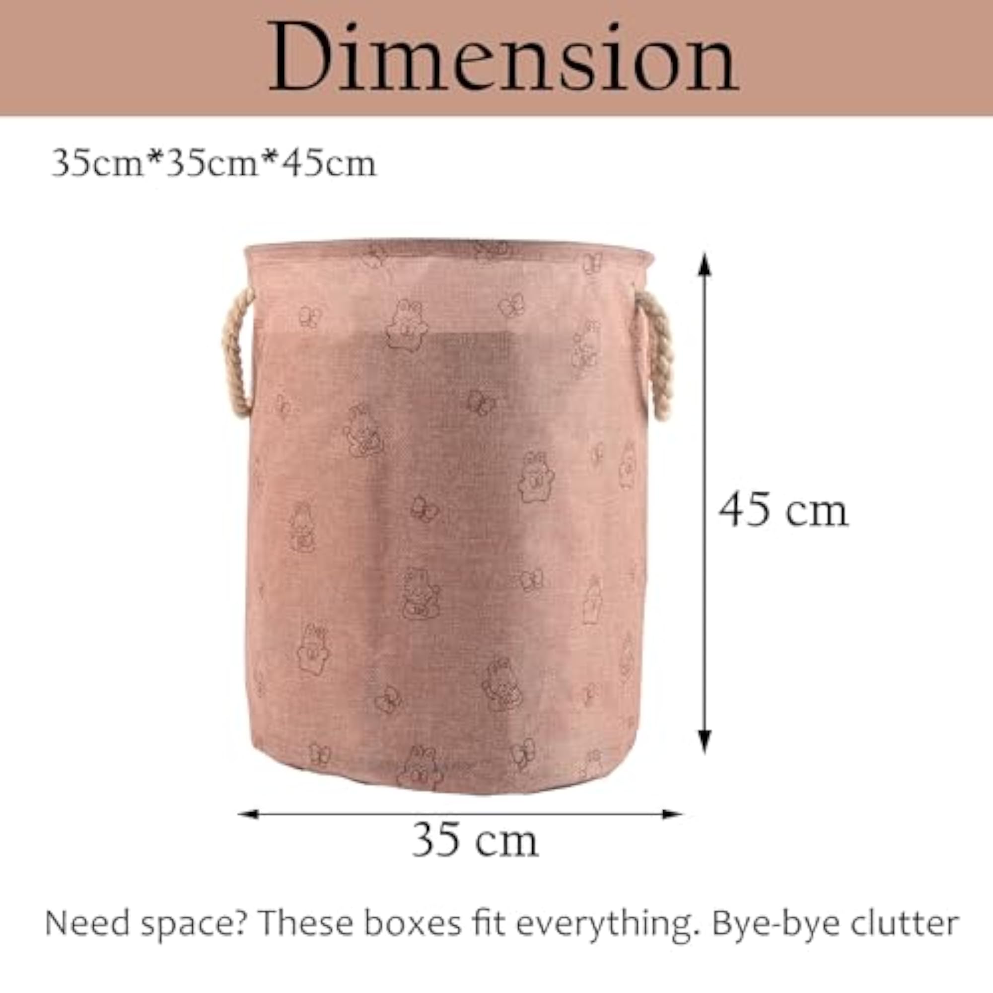 Pack of 2 Foldable Storage Baskets with Handles for Clothes & Toys