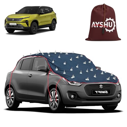 Image of AYSHU Water-Resistant Spike Car Cover for Tata Harrier - Protects from Dogs, Monkeys, Dust, Sunlight & UV - Full Roof Universal Fit