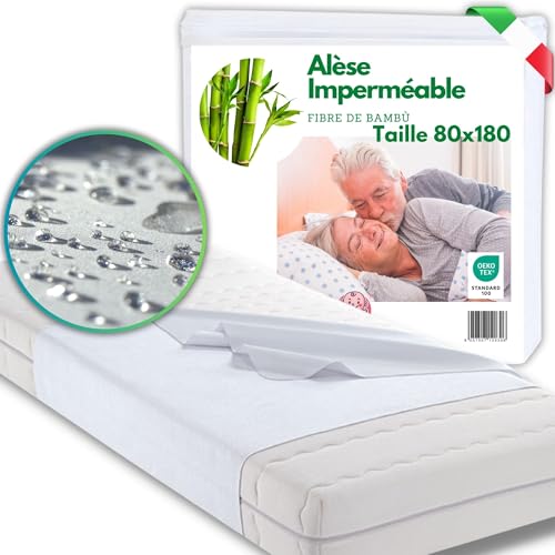 Alèse bambou 80x180 cm MammaVaiTra imperméable et lavable
