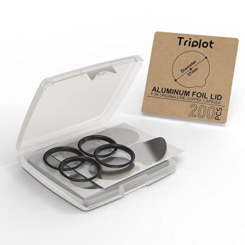 Triplot 200Pcs Aluminum Foils Lids With 4Pcs Silicone Seals For Reusable Nespresso Original Line Stainless Steel Coffee Pods,Compatible With Nespresso Originaline Machine. #TOP1