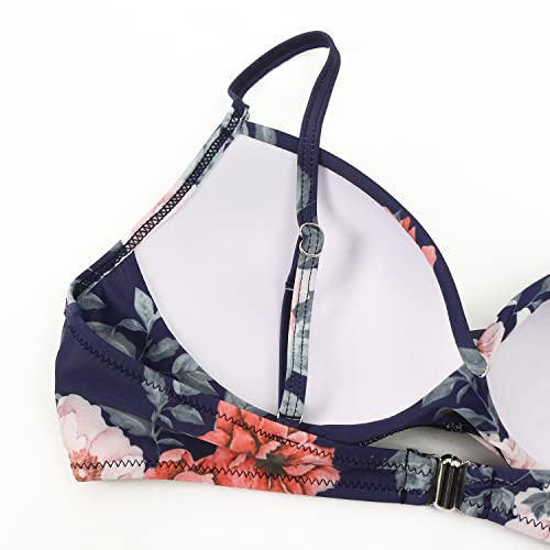 RXRXCOCO High Waisted Bikini Set Push Up Bikini Top with Tummy Control and Padded Cups - Image 6