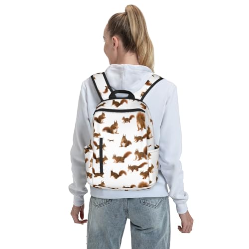 Sac à dos léger écureuil au design mignon et format taille unique - 7