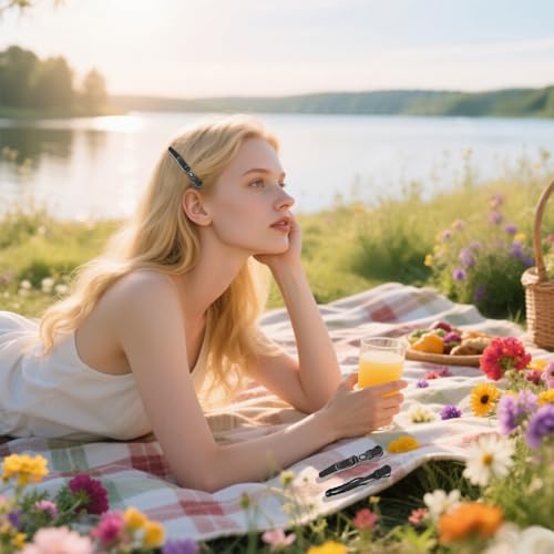 10 Stück Haarspangen für Friseur Abteilklammern Krokodil HaarKlammern Professionelle Styling Spange (Schwarz)