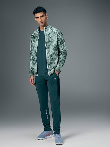Image of TECHNOSPORT Men's Slim Fit All Over Print High Neck Jacket With TS-Flexi for Gym, Training, Winterwear