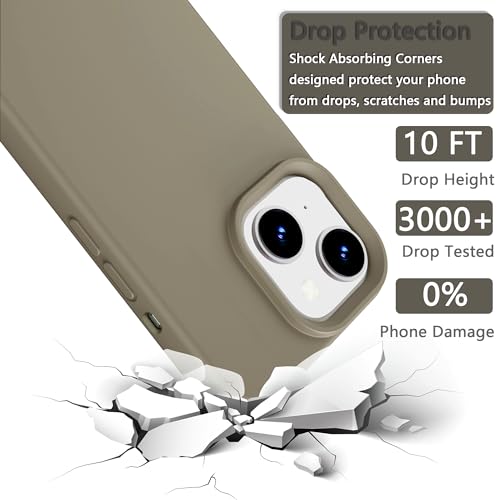 Image of iPhone 15 Case Silicone,Soft Microfiber Lining(Rock ash)