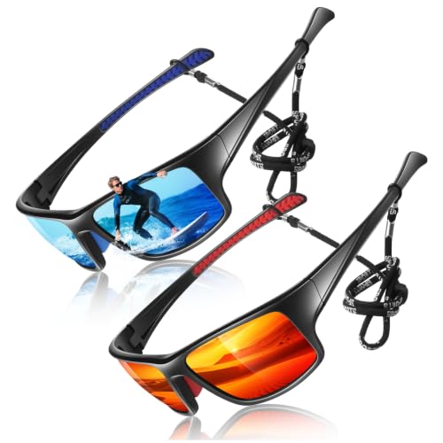 Image of LINVO Polarised Sports Sunglasses Mens Womens Thick Square Shades UV400