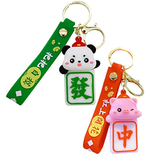 2 Pièces Mahjong Porte Clés Pendentifs 2023 Nouvel An Fête Anniversaire Cadeau Mahjong Porte-Clés À Accessoires Cover