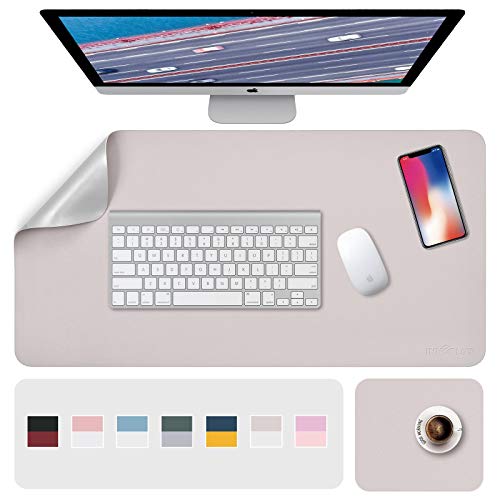 Alfombrilla Ratón, Almohadilla Raton xxl, 2 piezas Protector Escritorio Hecho de Cuero PU, Impermeable Protector mesa Escritorio la Oficina y el Hogar, Doble Cara(40 x 80cm & 20 x 28cm) Cover