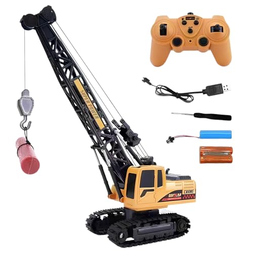 Homirty Gruas de Juguete, Grúa Teledirigida para Niños, 2.4G Teledirigida Grúa Torre, Realista, Juguete de Ingeniería Interactivo, Regalo Cumpleaños Infantil, Partir de 3 Años Nro