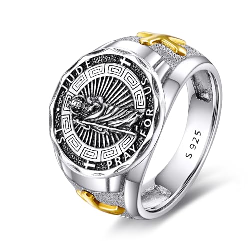 YFN Patron Saint Ring Sterling Silver Religious Protector Ring Jewelry Gifts for Women Men