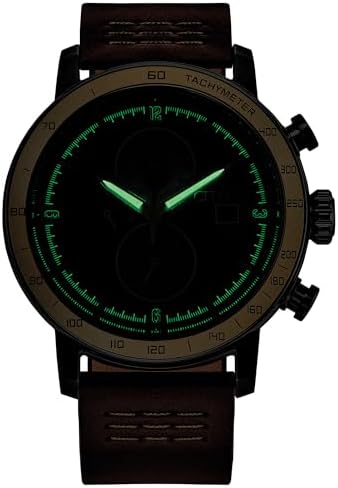 CITIZEN Men's Eco-Drive Mandalorian Chronograph, 44mm Two-Tone Ion-Plated Stainless Steel Case with a Brown Leather Strap & Gray Dial (Style: CA0857-09W) — view 3