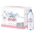 evian Natural Spring Water (One Case of 12 Individual Bottles, Each Bottle is 1 Liter) Naturally Filtered Spring Water in Large Bottles