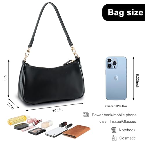 Bolso para mujer con 2 correas removibles y cierre de cremallera miniatura 6