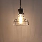 Vintage Metal Pendant Lamps Lighting Chandelier Light Industrial Loft Retro Metal Wire Cage Black Ch