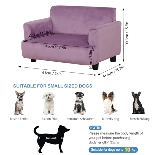 Sofás e cadeiras para animais de estimação pequenos, sofá-cama para animais de estimação com moldura