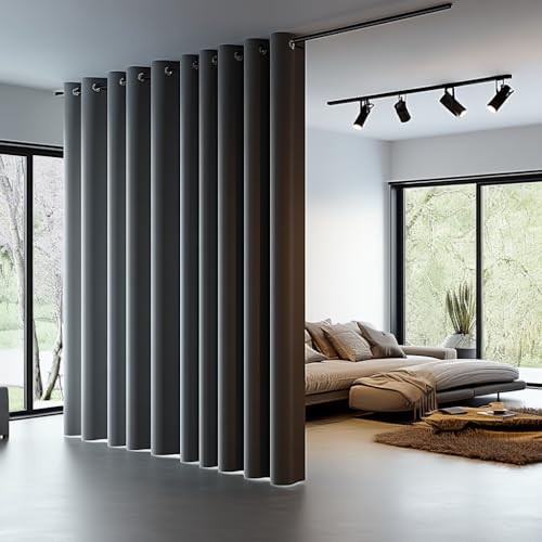 PANOVOUS Raumtrenner Vorhang Blickdicht - Extra Große Gardinen Wohnzimmer Schiebevorhänge für Schlafzimmer Trennwand Gardine Blickdicht...
