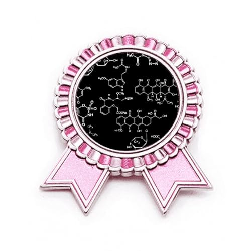 Broche noire à motif moléculaire rose en métal pour sublimer un look de bureau