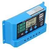 Solarladeregler, 12 V, 24 V, LCD-Display-Regler, 30 A, 20 A, 10 A, automatische Spannungserkennung, Panel-Manager für Säureeisenphosphat (20 A)
