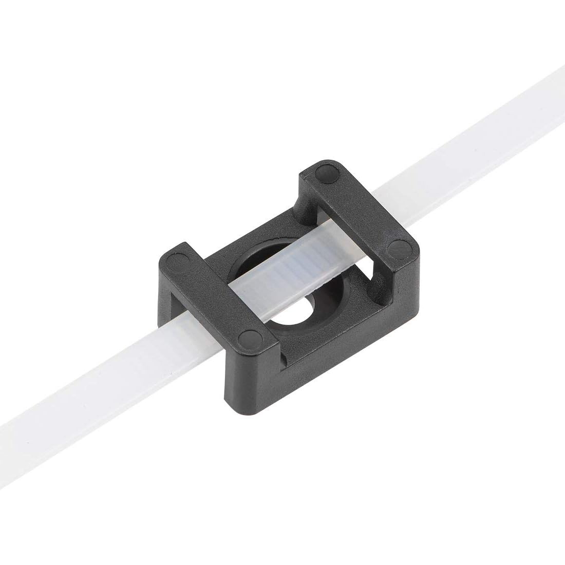 TA-VIGOR 100Pcs Nylon Cable Tie Mount Base, 13x7x6mm Saddle Type Mount Wire Holder, Cable Zip Ties, Adjustable Cable Tie Holder with Self-Locking for Wire and Cable Tidy, Black