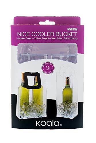 Koala Spain Folding Ice Bucket Square, 2 Bottles, Leatherette Handle