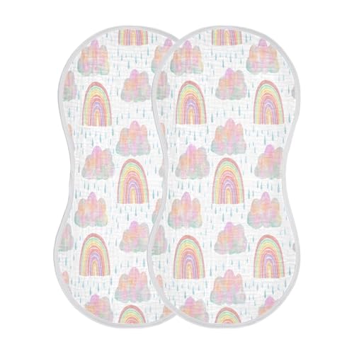 Kigai Rainbow Baby Burp Cloths Extra Soft and Absorbent Burping Rags Cotton Burping Clothes Baby Washcloths for Newborn Boys Girls - 1 Pack2