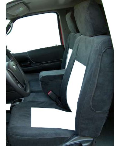 Durafit Seat Covers Made to fit 2010-2012 Ford Ranger Pickup 60/40 Bench Split Seat Seat Custom Exact Fit Seat Covers, Black/Gray Twill