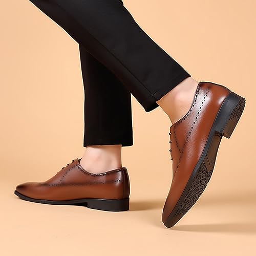 Men's Lace-Ups Classic Oxford Formal Dress Shoes Brogues Derbys Business Shoes for Men4