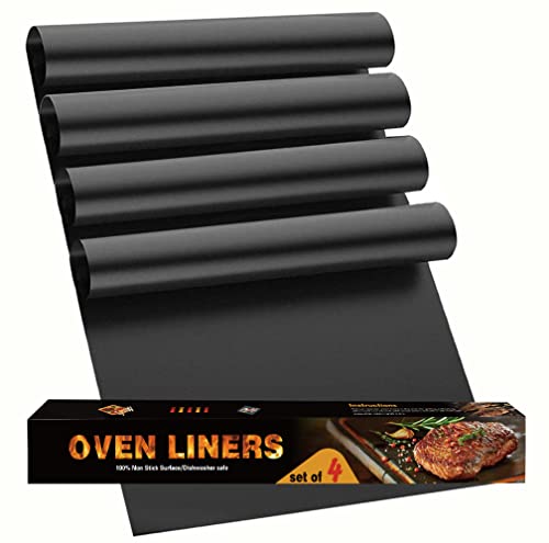 Oven Liners for Bottom, Large Thick Heavy Duty 100% Non-stick Reusable Teflon Mat, Baking Mat for Electric, Gas, Toaster Ovens, Grills, Kitchen Friendly Cooking Accessory (17 * 25 inch) by HERZLG LIFE - Used condition - CA$22.47