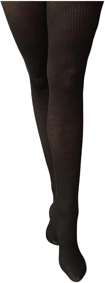 Levante Wool Rib Tights -Nero, Tall 