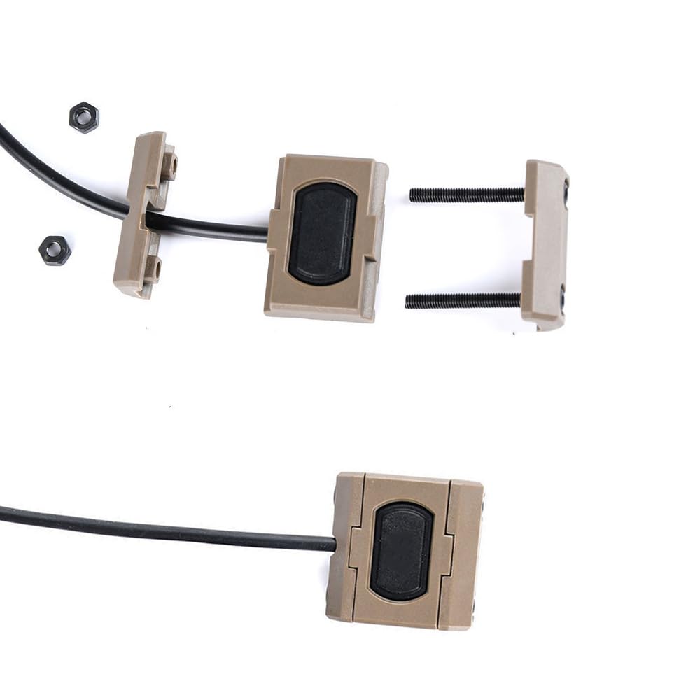 Tactical Modular Wire Button Remote Activation Pressure Switch，for M300/M600 Etc Series Scout Light Tactical Flashlight，for 20mm Rail and M & K Dual System（3.5mm Plug Sand）