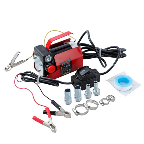 Image of KATSU Tools Diesel Transfer Pump DC 12V 8Amp 3.7GPM Self Priming Portable Fuel Oil Extractor Utility Pump for Tractor Caravan Boat Truck 482146
