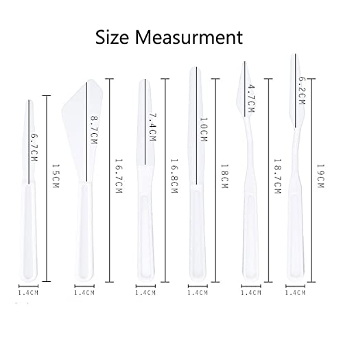Daycount 6Pcs Plastic Spatula Palette Knife Painting Mixing Scraper Set Spatula Knives for Artist Oil Painting Tools Painting - Thumbnail 4