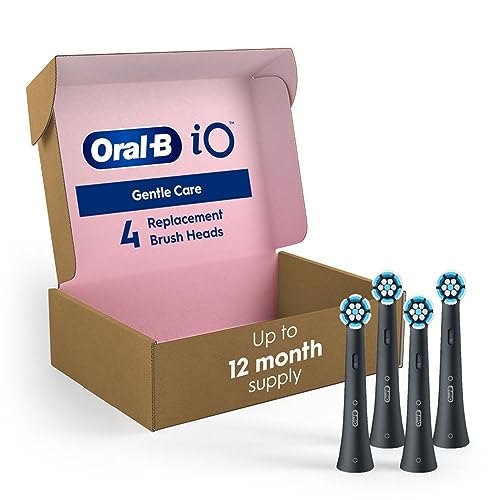 Image of Oral-B iO Series Gentle Care Electric Toothbrush Replacement Brush Heads for an Oral-B Electric Toothbrush, 4 Count, Black