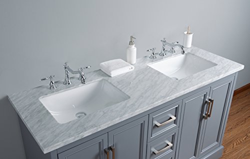 Stufurhome Hd-1525G-60-Cr Ariane 60 Inch Slate Gray Double Vanity Cabinet Dual Bathroom Sinks, 60", Grey #TOP6