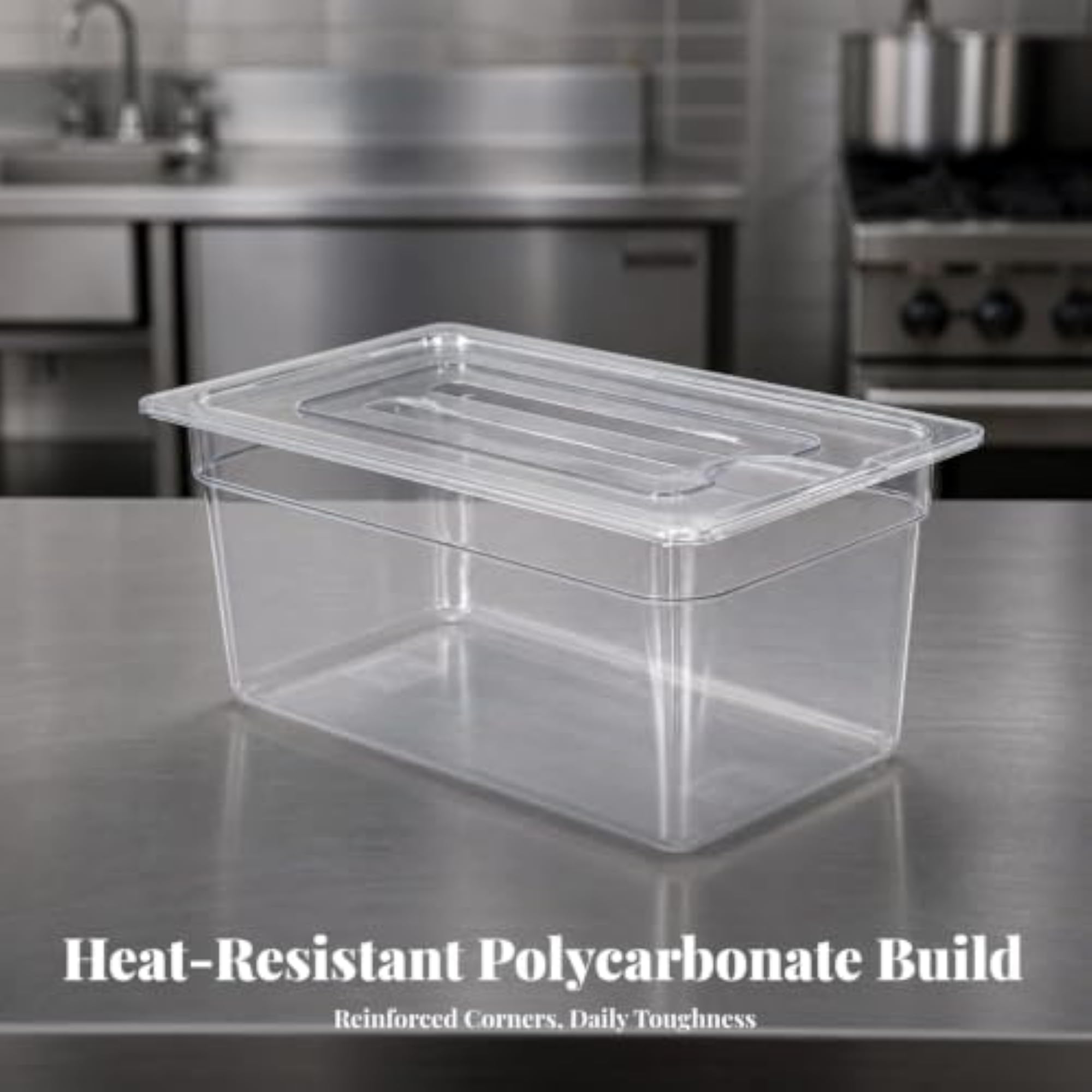 Heat-Resistant Sous Vide Water Container with Lid