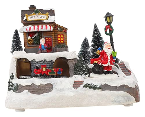 Tablette abstraite et statue de bureau en résine, décoration intérieure miniature ville de neige