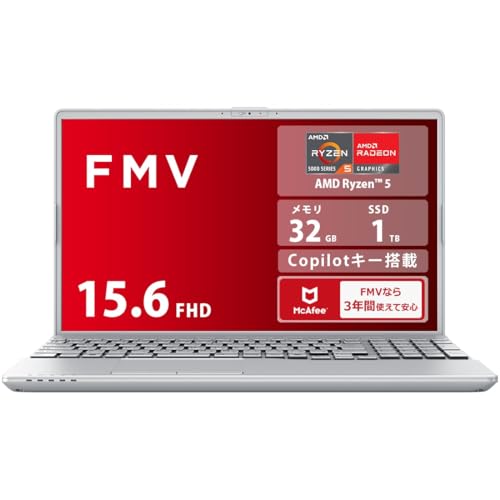 FMV �m�[�g�p�\�R�� Note A WA1-L1 (Copilot�L�[����/Win 11/15.6�^/AMD Ryzen 5/32GB/SSD 1TB/�X�[�p�[�}���`�h���C�u/Office�Ȃ�) K0A40003JP