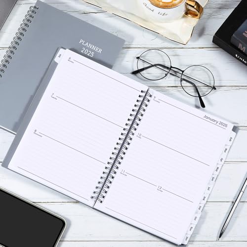 2025 Planner - Jan 2025 - Dec 2025, Planner 2025, 2025 Planner Weekly and Monthly, 6.25" × 8.3", Tabs, Inner Pocket, Strong Twin-Wire Binding, Improving Your Time Management Skill - Thumbnail 4