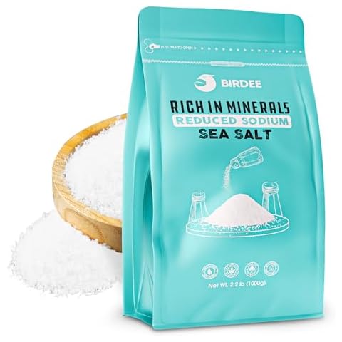Birdee Baja Mineral Sea Salt - 35.2 oz., 100% Natural Unrefined Mineral Sea Salt, Rich in 90+ Essential Minerals, 30% Less Sodium, Mineral Salt for Eating, Premium Sea Salt for Cooking Cover