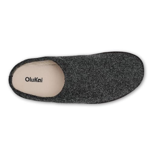 OLUKAI Hamani Hulu Men's Wool Mule Slippers, Soft & Comfortable Slippers with Premium Materials, Sheepskin Shearling & Italian Felt, All-Day Wear2