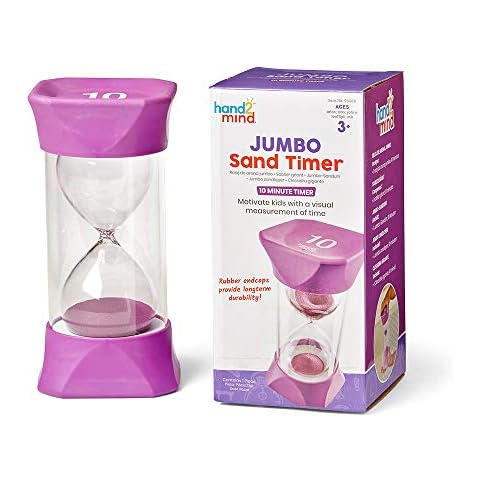 Learning Resources Jumbo-Sanduhr, 10-Minuten-Sanduhr mit gummierten weichen Endkappen Cover