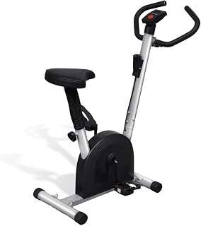 Bicicleta estática con asiento y sillín ajustable, bicicleta de entrenamiento para interior con pantalla LCD, control de resistencia, pedales antideslizantes y volante para proteger las